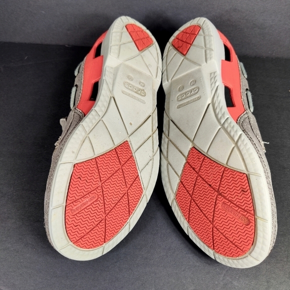 Crocs Beach Line Boat Slip On Graphite/Red Loafer Mens Shoes Size 9 - Picture 7 of 9